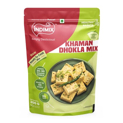 Indimix Ready to Cook Khaman Dhokla Mix - 200g ( Pack of 50 )