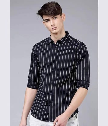 MODERNITY Cotton Blend Regular Fit Solids Full Sleeves Men's Casual Shirt - Navy ( Pack of 1 )