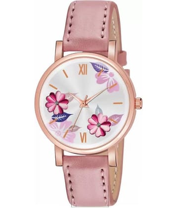 AQUA BLISS - Pink Leather Analog Womens Watch