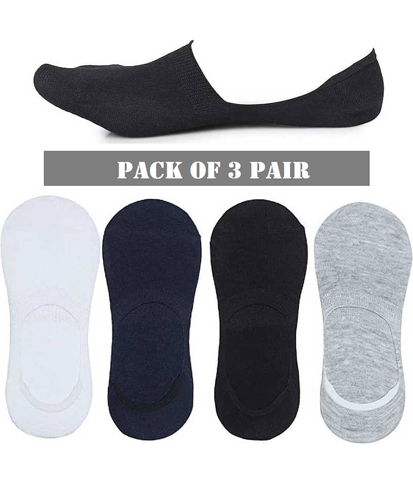 DAYAKU Unisex Multicolor Blend Solid Anti-Skid Ankle Length Socks ( Pack of 3 )