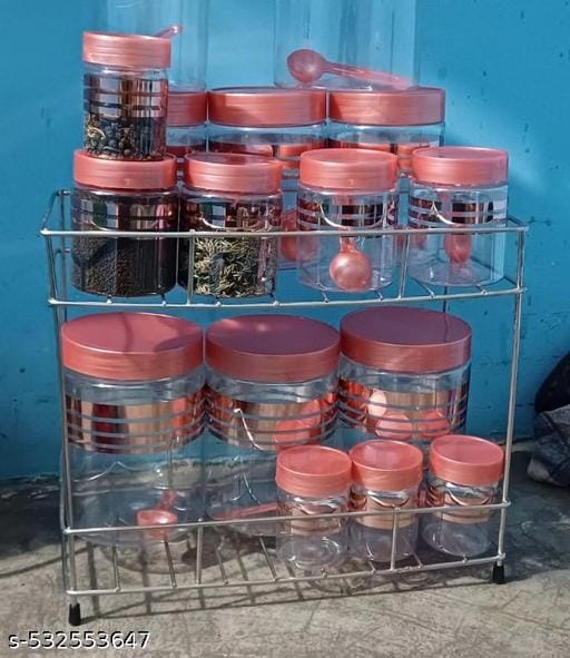 Stainless Steel Multipurpose 2 Layer Kitchen Spice Rack Mixer Jar Stand (ECOINDIA)