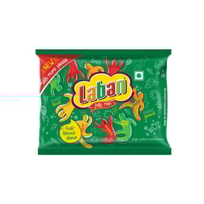 Laban Jelly Man Fruit Flavour Chews Supper Strawberry, 19.5 gm