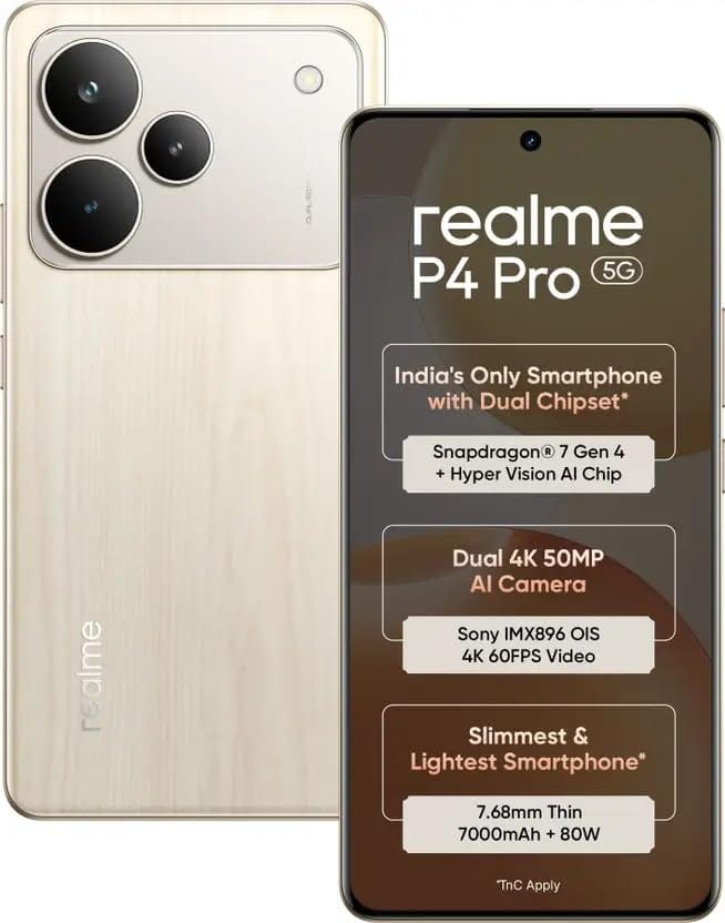 realme P4 pro 5G Smartphone 8+128GB Birch Wood, 6.8-inch Screen, 144Hz Display,7000mAh Battery,80W Ultra Charge, 108MP AI Camera,Snapdragon® 7 Gen 4 Chipset, IP65 realme P4 pro 5G Smartphone 8+128GB Birch Wood, 6.8-inch Screen, 144Hz Display,7000mAh Batt