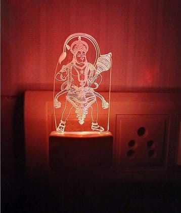 DIONA Night Lamp Hanuman Maruti Bajarangbali LED Bedroom, Mandir, Pooja Room