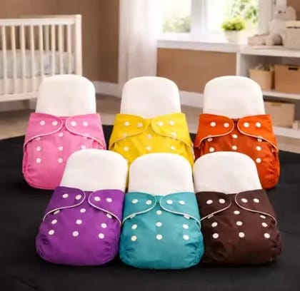 Pack of 6 Leak-Proof Reusable Baby Diapers with 6 Insert