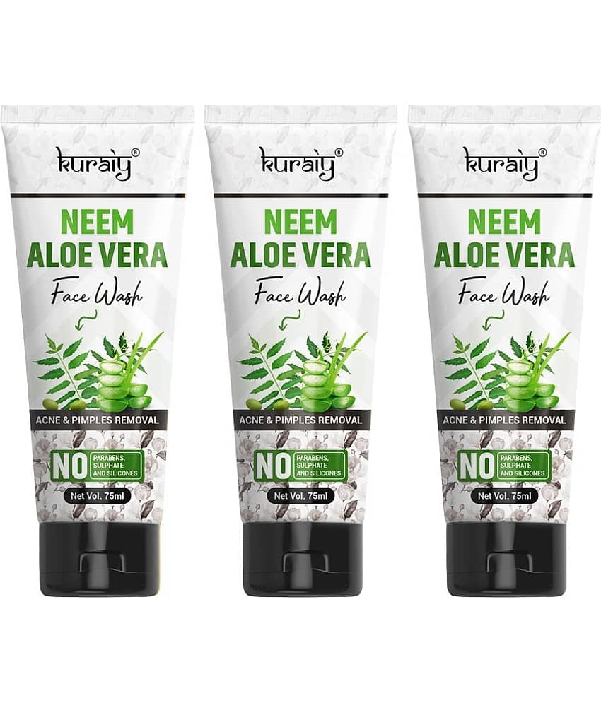 KURAIY Face Wash Soothing Clear Calming Facial Cleanser 225ml pack of 3