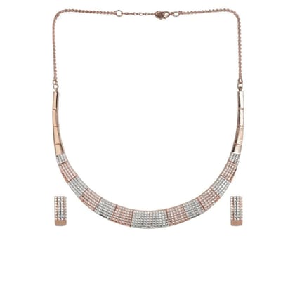 Rose Gold-Plated AD Jewellery Set