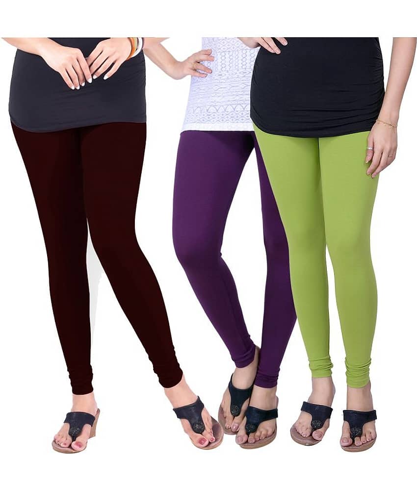 TCG Pack of 3 Girls Cotton Blend Leggings ( Multi )