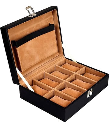 Leather World 8 Slots Unisex Watch Box Organiser Case