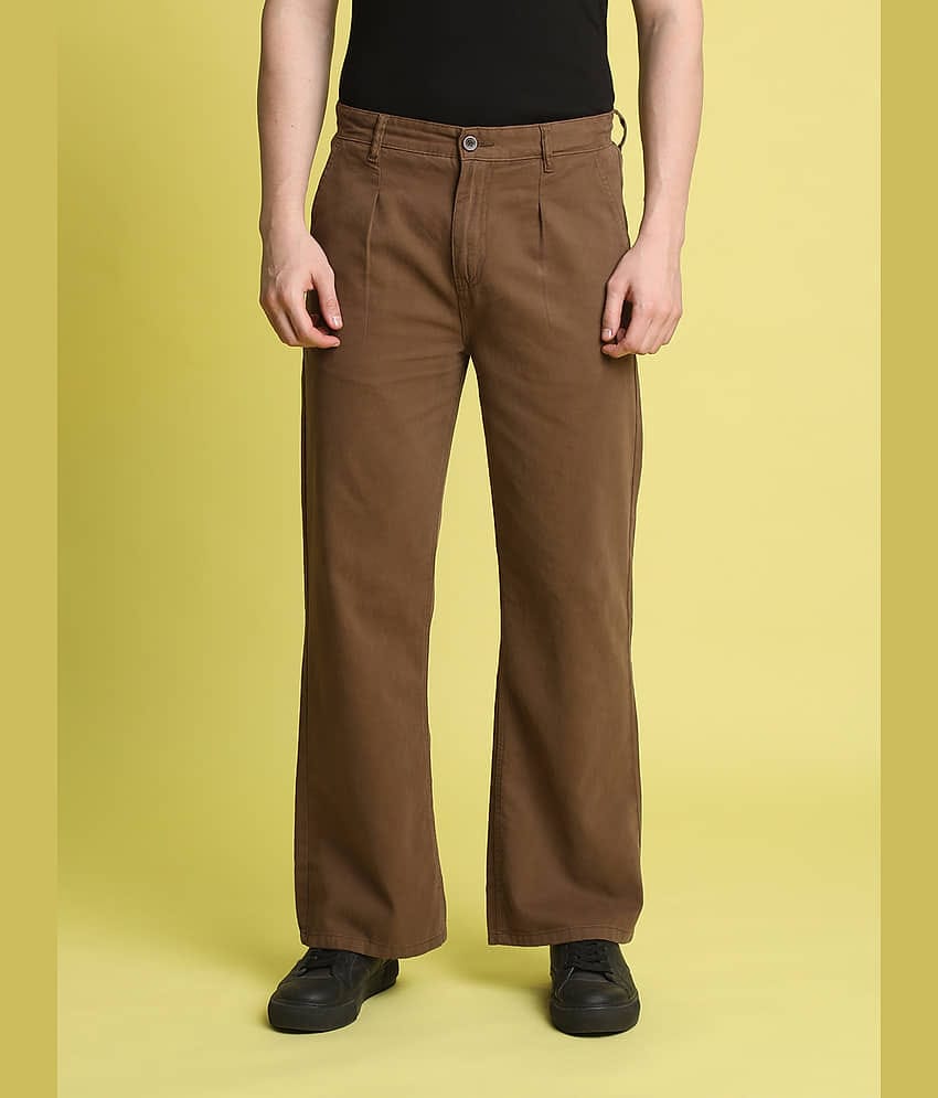 Bene Kleed Regular Pleated Men's Chinos - Brown ( Pack of 1 )