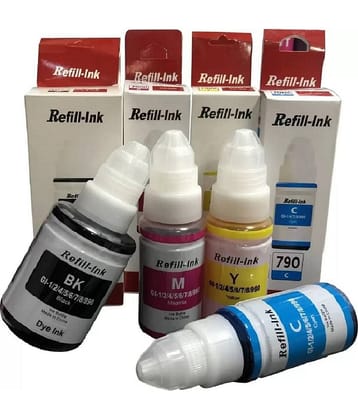 TEQUO Gi-790 For G3010 Multicolor Pack of 4 Cartridge for 790 INK Cartridge Pack Of 4 For Use Pixma G1000, G2000, G3000 Printers