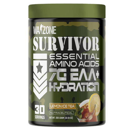 Warzone Nutrition I Survivor I Essential Amino Acids I 7C EAA+ I Hydration I 30 Servings I Nutraceutical I Lemon Ice Tea I 300 GM