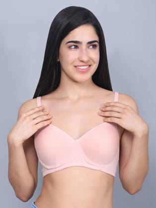 Full Coverage Bamboo Padded T-Shirt Bra Beige – Soft, Supportive, Non-Wired & Eco-Friendly