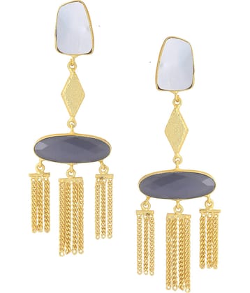 VIRAASI - Gold Danglers Earrings ( Pack of 1 )