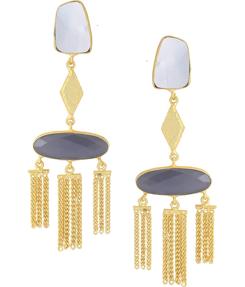 VIRAASI - Gold Danglers Earrings ( Pack of 1 )