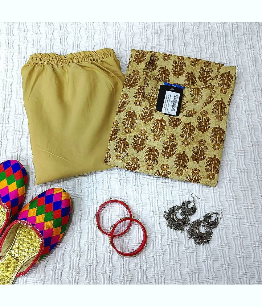 Ethnicbasket Crepe Printed Kurti With Pants Women's Stitched Salwar Suit - Multicolor ( Pack of 1 )