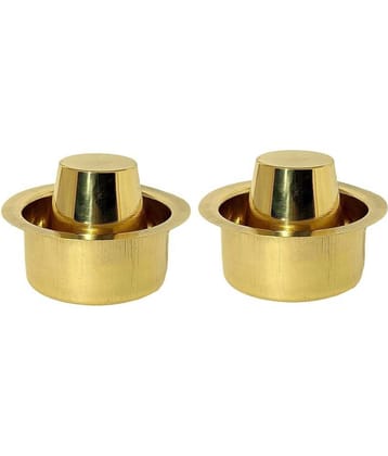 A & H ENTERPRISES - Brass Single Walled Coffee Set 170 ml ( Pack of 2 )