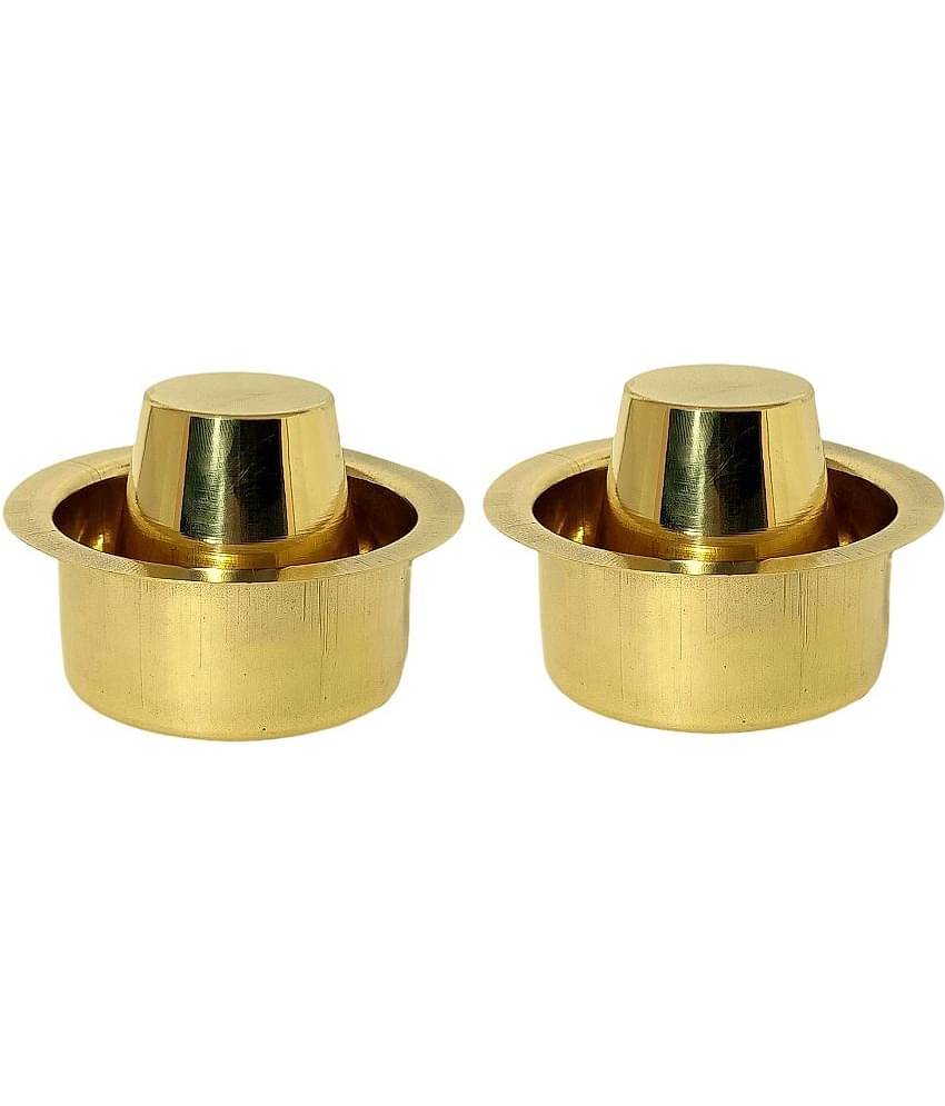 A & H ENTERPRISES - Brass Single Walled Coffee Set 170 ml ( Pack of 2 )