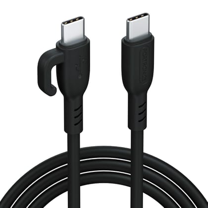 Portronics 60W Konnect Core 3 Type C to Type C Fast Charging Cable (Black)