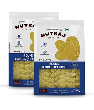Nutraj Round Raisins 1 Kg (500g X 2)