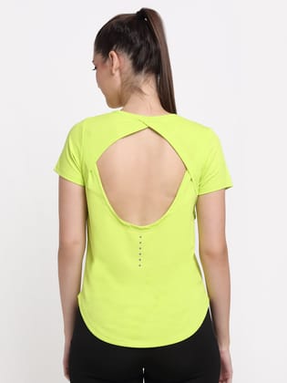 Invincible Women’s Open Back Top-Neon Yellow / S