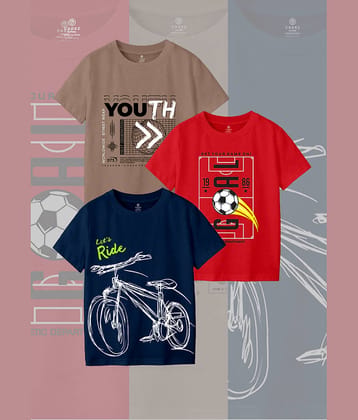 CODEZ Pack of 1 Boys Cotton Blend T-Shirt ( Multi Color )