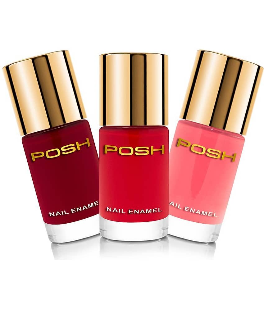 Posh - Multi Glossy Nail Polish ( Pack of 3 )
