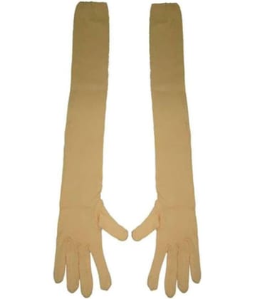Tahiro Beige Cotton Full Arm Sleeves Gloves - Pack Of 1