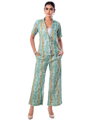 Sea Green Dreams Blazer Co-Ord Set-XS