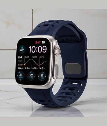 Lorenz Soft Silicone Waterproof Smartwatch Strap for watch| Replacement Sports Band (Compatible with 42/44/45/49mm)– Blue