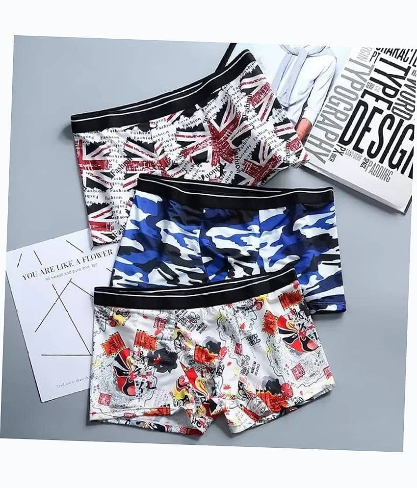 Cavenders Pack of 3 Nylon Trunks For Men's ( Multicolor )