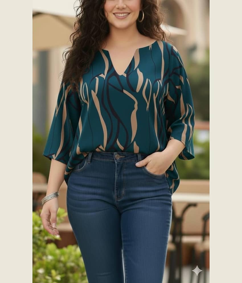 HF WARD Women's Cotton Regular Top ( Blue )