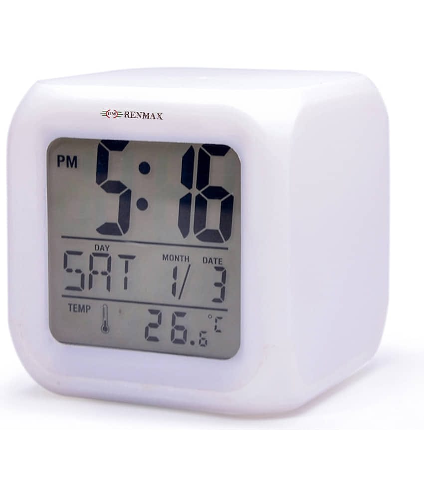RENMAX Digital Plastic Square Table Clock - Pack of 1
