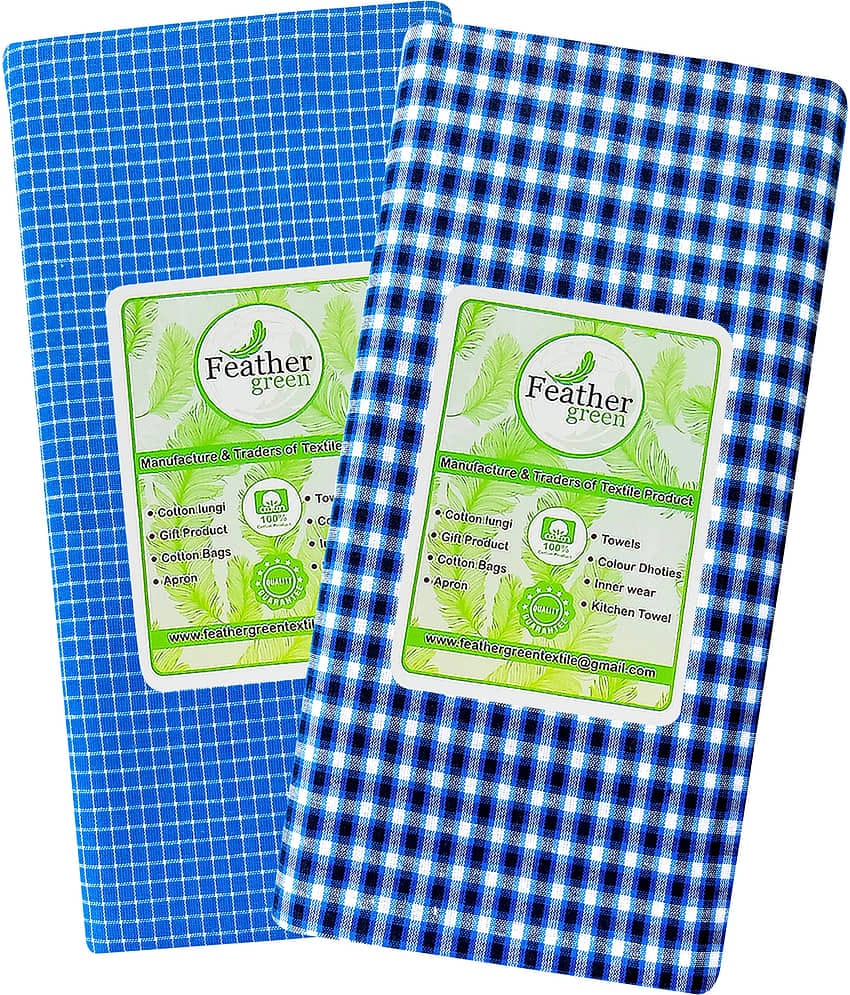 Feather Green Multi Lungi