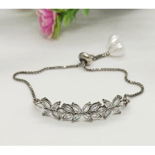 Black Plated AAA CZ Stones Adjustable Bracelet