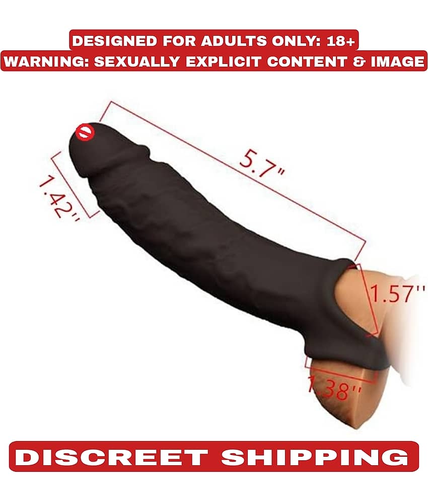 6.5 Inch Jumbo Head Condoom Double Hole Liquid Silicone Penis Sleeve For Men By Kamahouse(LOW PRICE SEX TOY)