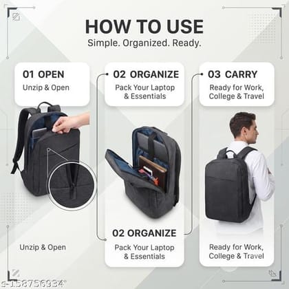 Onego fashionable laptop backpack durable water resistant college bag for men women