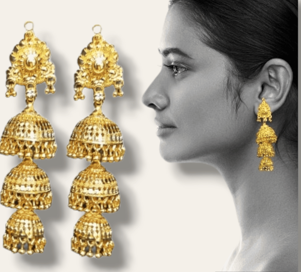 Attractive Sister Bridal Bliss Ethereal Elegance Gold plated Earrings | Handcrafted Wedding Jewelry