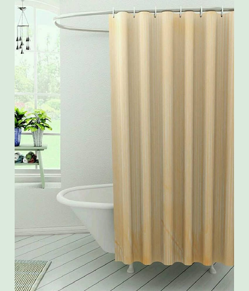 CASA FURNISHING Beige PVC Shower Curtain ( Single )
