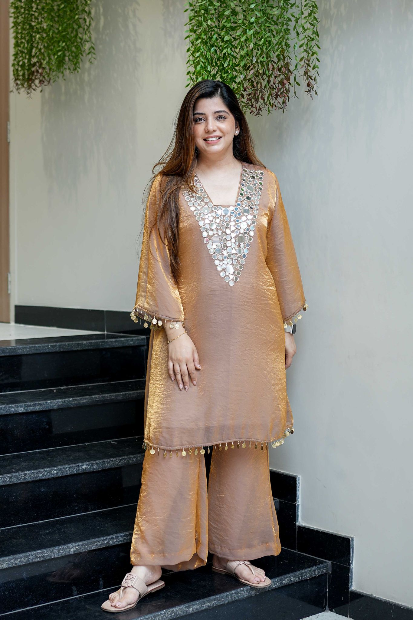 Kalaa Mirror Detailing Co ord Set-S-M