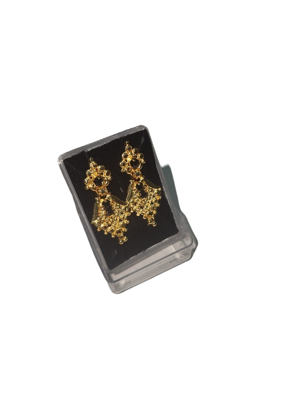 Gold Plated Chandbali Earrings with Intricate Design