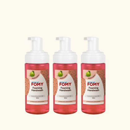 INTERCORP FOMY Antibacterial Soft Refreshing Foam Hand Wash, 160 ml Each (Green Apple - Pack of 3) INTERCORP FOMY Antibacterial Soft Refreshing Foam Hand Wash, 160 ml Each (Green Apple - Pack of 3)