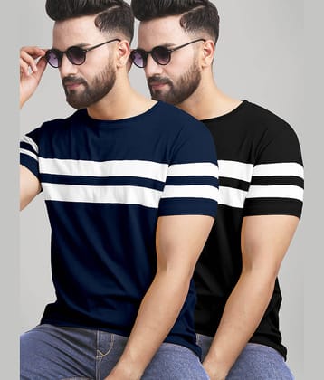 AUSK Pack of 2 Cotton Blend Regular Fit Men's T-Shirt ( White )