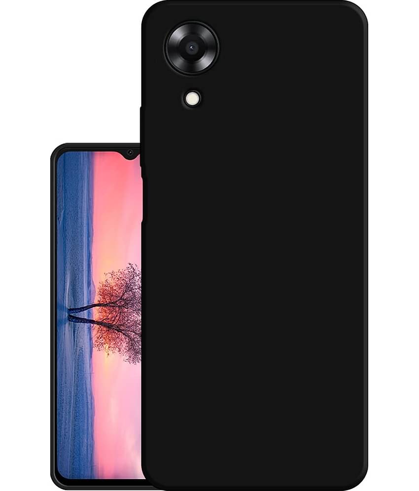 Spectacular Ace - Black Silicon Plain Cases Compatible For Oppo A17K ( Pack of 1 )