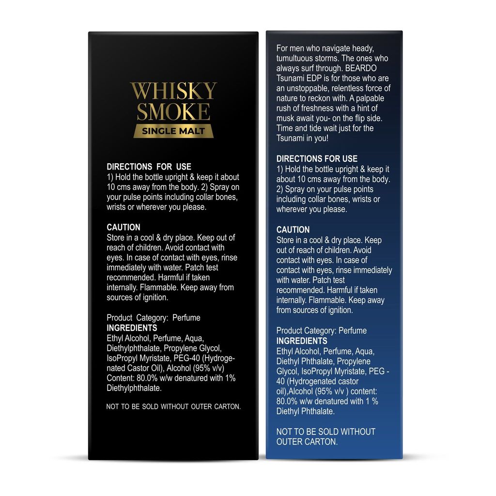Beardo Whisky Smoke Single Malt & Tsunami Perfume EDP Combo