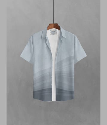 BULLMER Trendy Printed Regular Fit Half Sleeve Causal Shirt for Men_Blue