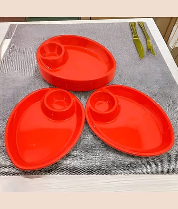 Inpro 12 Pcs Plastic Red Platter
