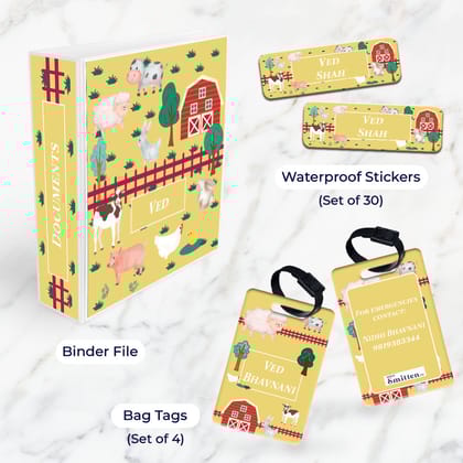 Farm Friends Stationery Set (kids)-Yellow / Mini Set