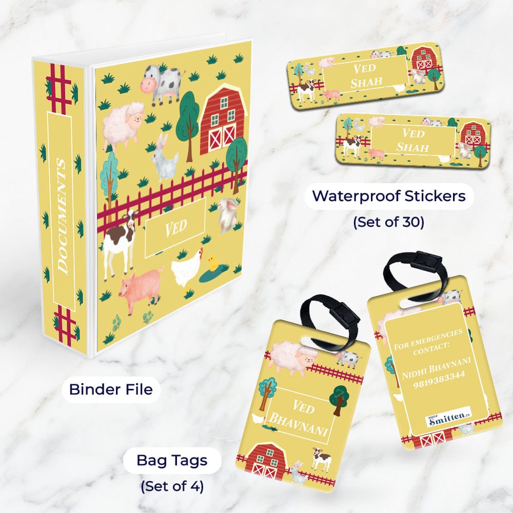 Farm Friends Stationery Set (kids)-Yellow / Mini Set