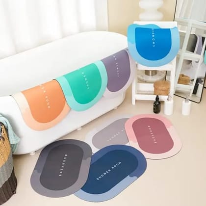 SMARTCAM Multipurpose Cloth Fibre Doormat Bathroom Cushion Mat Super Absorbent Soft Carpet, Quick Dry Dirt Barrier for Home and Office - 1 Piece (40X60 cm, Multicolor